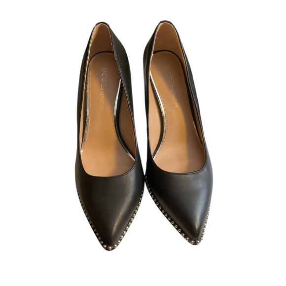 BCBGeneration Pumps High Heel Women's Size 6.5 Black Silver Holli Chain - Picture 3 of 14